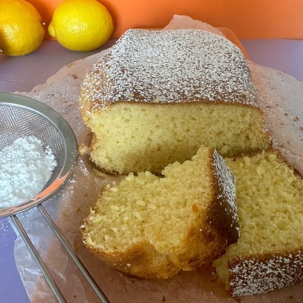 Lemon Cake sliced lemon cake cut up