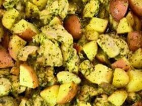 Lemon and Parsley Pesto Chicken with Potatoes