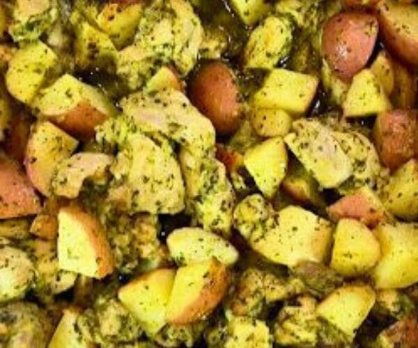 Lemon and Parsley Pesto Chicken with Potatoes