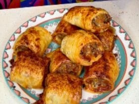 Nacho Cheese Sausage Rolls cooked