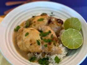 Satay Chicken served