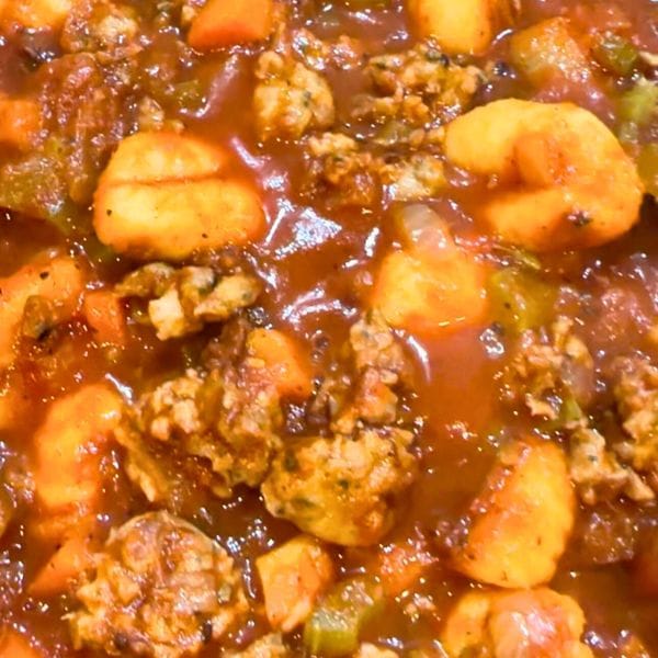 4 Ingredient Sausage Ragu Gnocchi cook