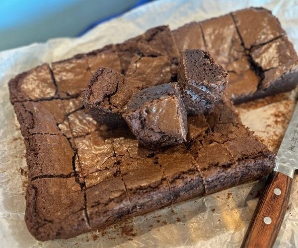 Air fryer Chocolate Brownies sliced