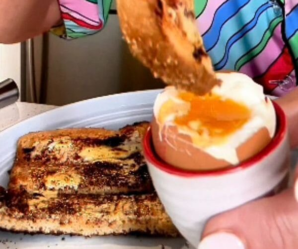 Air fryer eggs served
