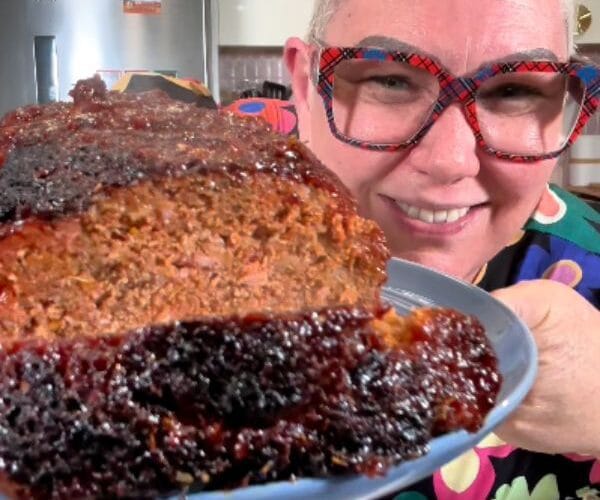 BBQ meat loaf cooked