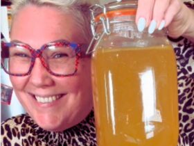 Chicken Broth cooked in jar