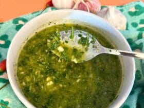Chimichurri served