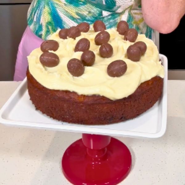 Chocolate Chip Carrot Cake plate chocolate chip carrot cake served