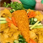 Easter cheese ball served on platter