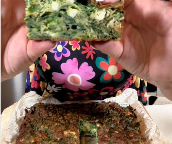 Spinach and Feta Slice cooked