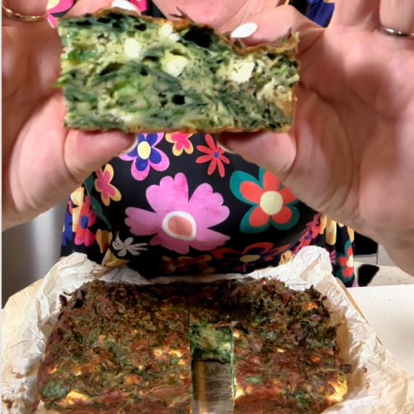 Spinach and Feta Slice cooked