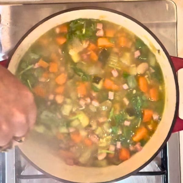 Eat more Vegetables Day 2 Bacon and Bean Soup Bacon and Bean Soup cooking