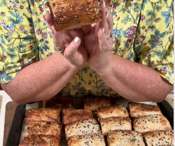 Curry Chicken Sausage Rolls served