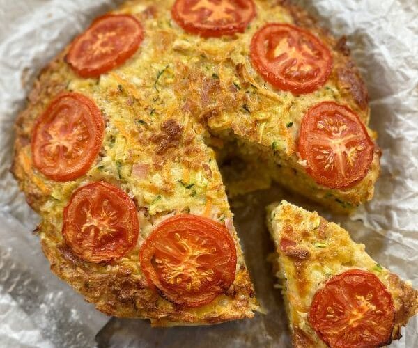Quiche sliced
