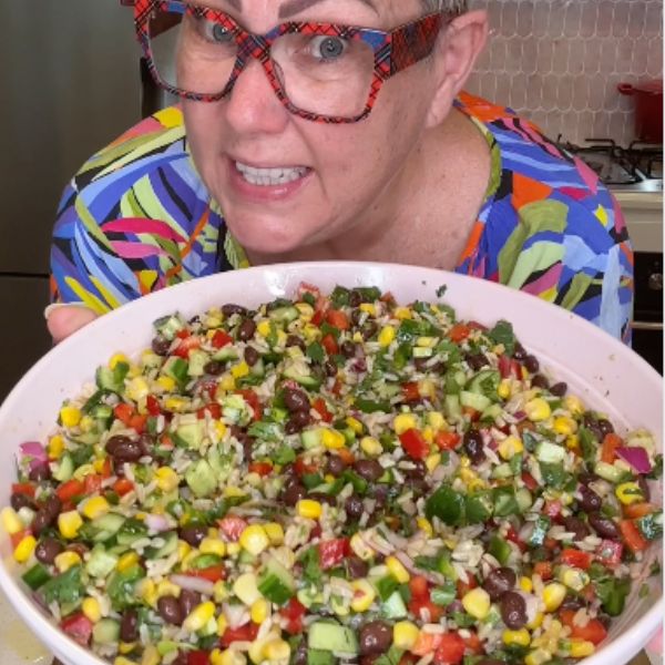 Eat more Vegetables Day 9 Cowboy Caviar Salad Cowboy Caviar Salad served