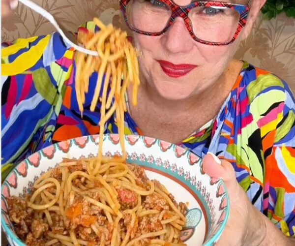 Spaghetti Bolognese served
