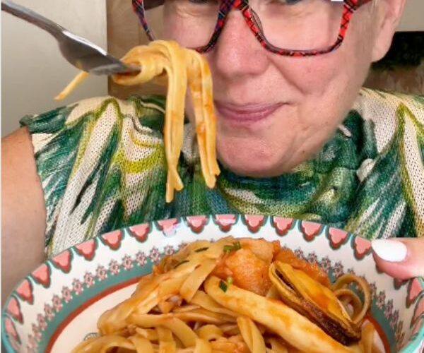 Fettuccine Marinara served