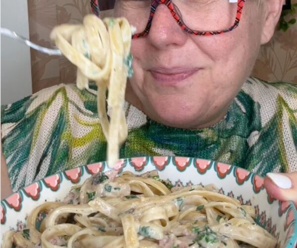 Fettuccine Boscaiola served