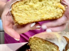 orange cake sliced