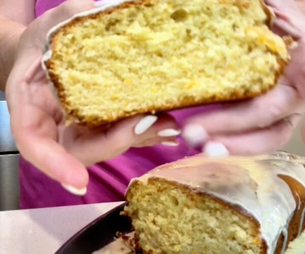 orange cake sliced