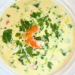 Prawn and Corn Chowder served in bowl