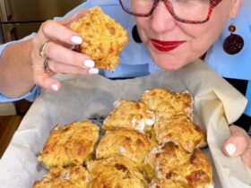 Pumpkin Soup and Cheese Scones cooked and holding