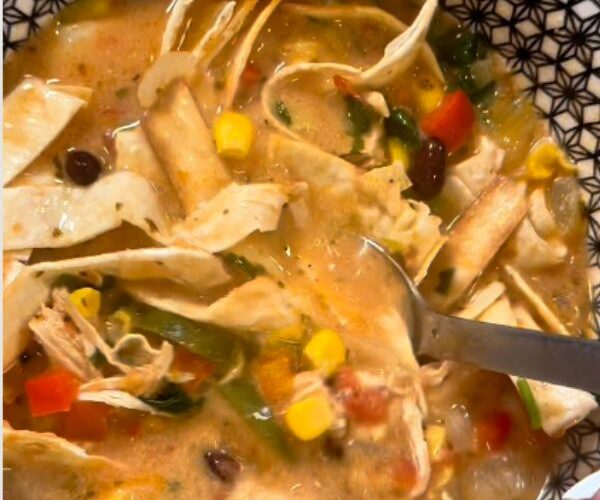 Chicken Tortilla Soup served