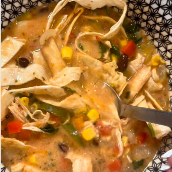 Quick Easy Winter Dinners Day 1 Chicken Tortilla Soup Chicken Tortilla Soup served