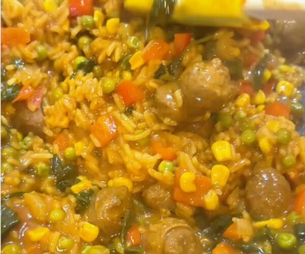 Curried Sausages cooked