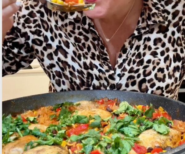 One Pan Mexican Chicken and Rice cooked