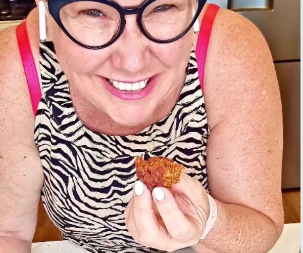 Tomato soup cake eating