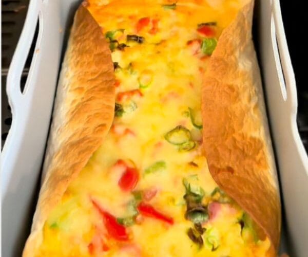 Air fryer tortilla omelette cooked