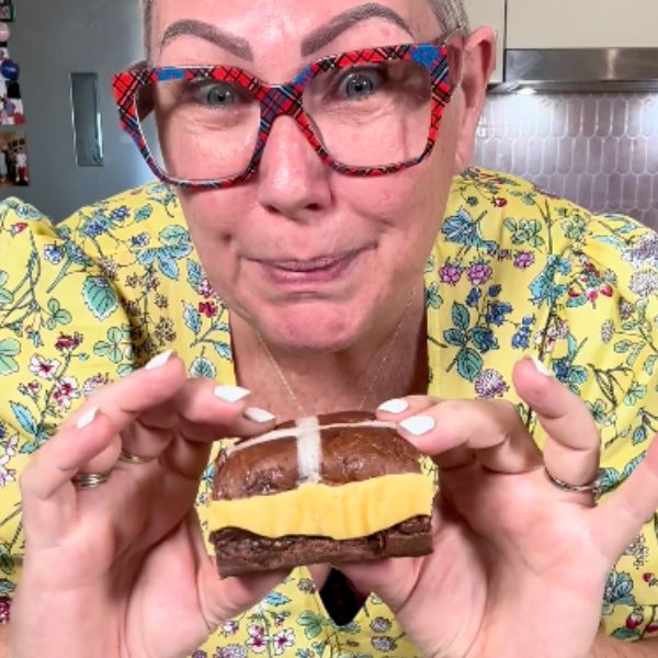 Vanilla Slice Hot Cross Buns served