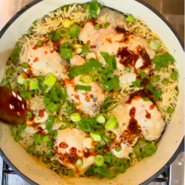 Chicken and Rice Chicken and Rice in pot cooked