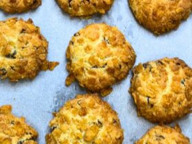 Cornflake Cookies cooked on tray