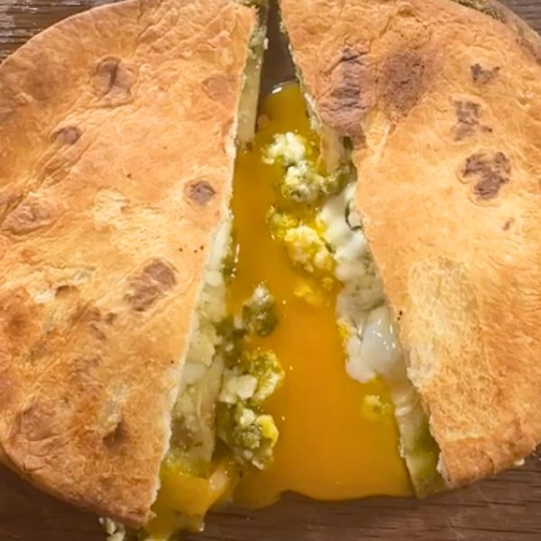 Egg Quesadilla Egg Quesadilla cooked and sliced