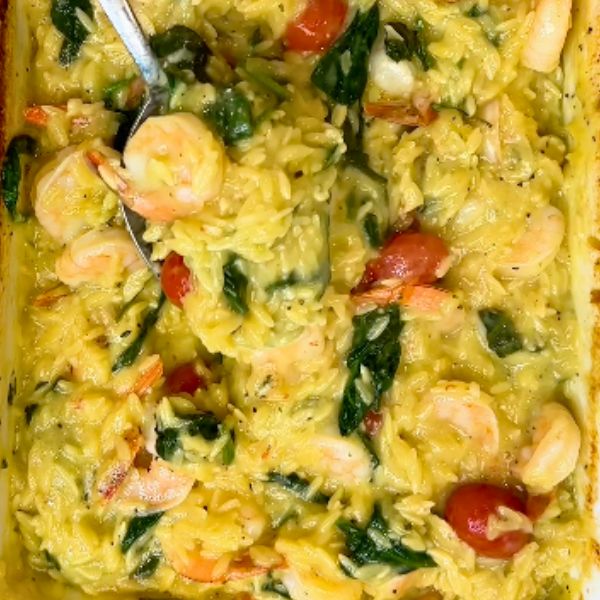 Garlic Prawn Risoni Bake Garlic Prawn Risoni Bake cooked