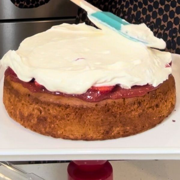 Homemade Whipped Cream on cake