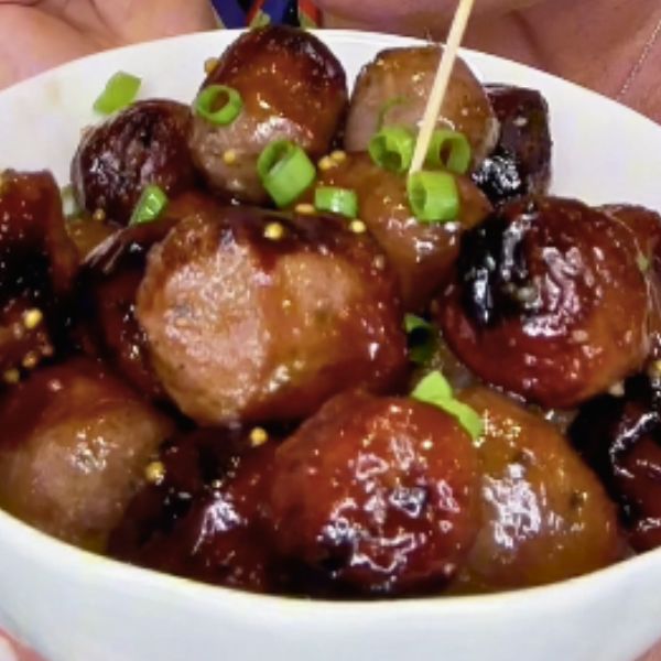Honey Mustard Sausage Bites Honey Mustard Sausage Bites served