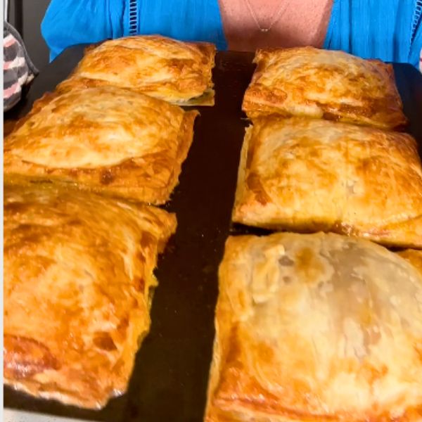 Meat Pies cooked Meat Pies cooked on tray