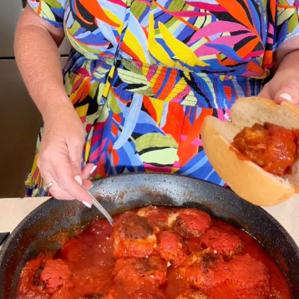 Mozzarella Stuffed Meatballs Mozzarella Stuffed Meatballs cooked