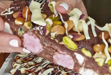 Rocky Road Fudge holding piece