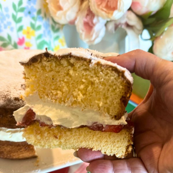 Victoria Cake slice Victoria Cake slice holding
