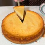 homemade cheesecake sliced
