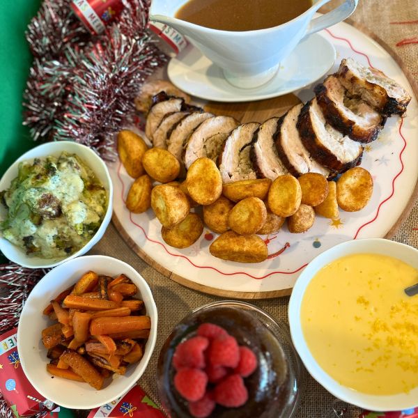 christmas dinner served
