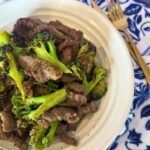 Air Fryer Beef and Broccoli served