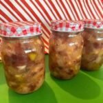 Apple and Cranberry Chutney in jars