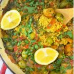 Chorizo Paella served