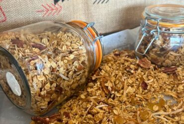 Gingerbread Granola in jars