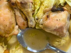 Honey mustard chicken pot roast cooked